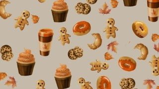 Autumn inspired Procreate digital Illustrations pattern