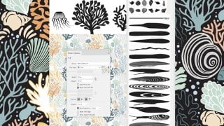 Coral and Sea Life Easy Illustrator Brush & Pattern Making