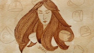 Easy coffee painting