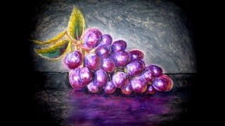 Grapes Oil Pastel Painting Lesson
