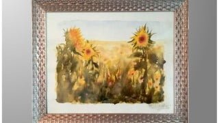 How to paint Large sunflowers. Watercolor painting Beginner.