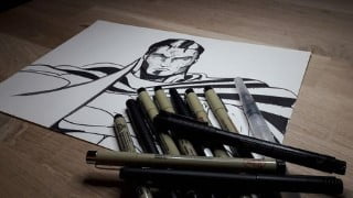 Illustration with by-hand techniques and Photoshop