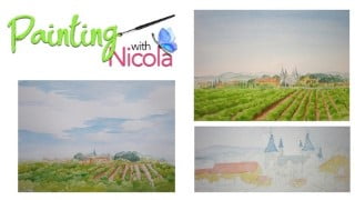 Learn to PLAN & PAINT a Chateau & landscape in 9 easy steps.