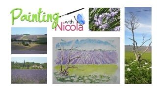 Loosen up & paint this lavender field in 5 watercolor steps.