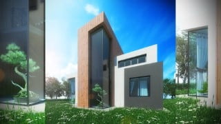 Master 3ds max , v-ray : 3D render house in the Forest