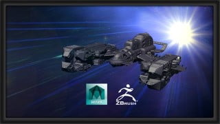 Model a complex 3d SciFi Ship with Maya and ZBrush