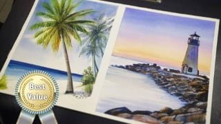 Practical technique in learning scenery watercolor.