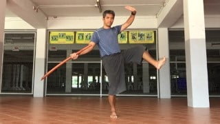 Single Sword level 2 in Krabikrabong martial art of Thailand