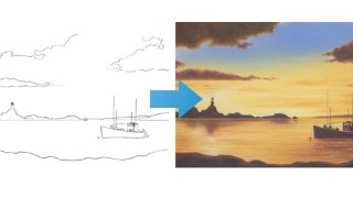 Free Colored Pencil Drawing Tutorial - Draw a Sunset using 6 Pastel Pencils