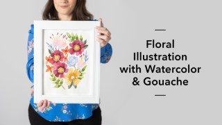 Floral Illustration With Watercolor & Gouache