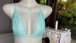 How to Draft a Pattern and Sew a Lace Bralette(Triangle Bra)