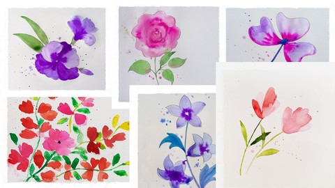 Flowers stylized : Inspiring watercolor for beginners!