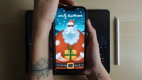 Illustrate & Animate a Digital Christmas Greeting Card GIF